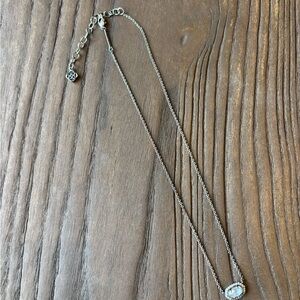 Kendra Scott Silver Necklace with Oval Pendant